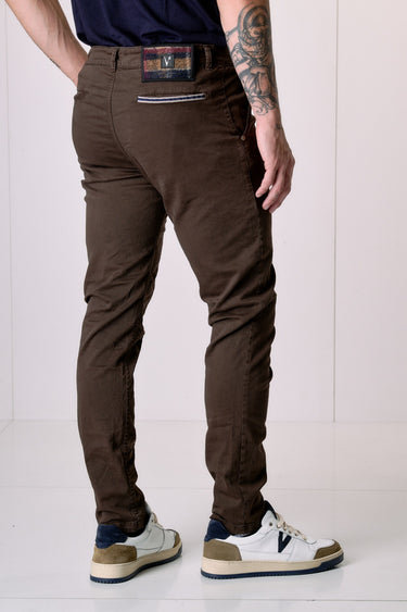 ROMA - Chino in cotone elasticizzato Moro con Salpa in tessuto V2