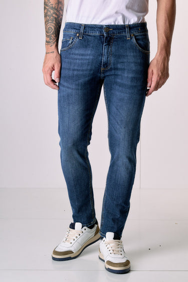 NEW YORK - Slim Fit Trousers - Blue with Fabric Pocket V2