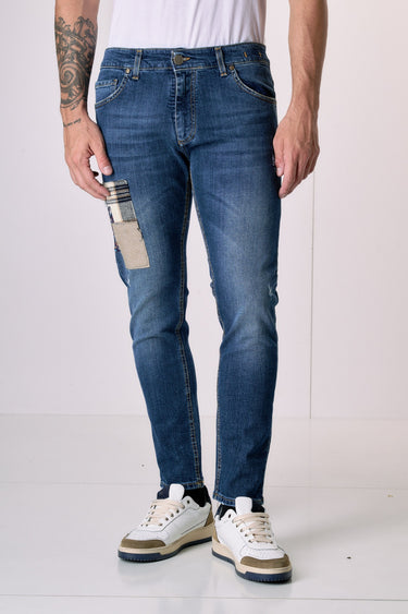TOKYO - Slim Fit Jeans - Blue with Triple Patch on the front
