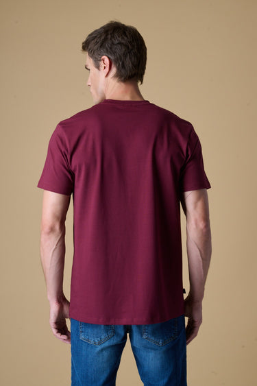 T-Shirt regular Bordeaux con Taschino in tessuto V2
