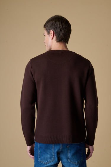 Maglione Girocollo con intarsio Jaquard Courma Moro