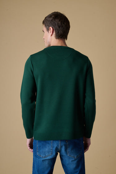 Maglione Girocollo con intarsio Jaquard St. Moritz Verde