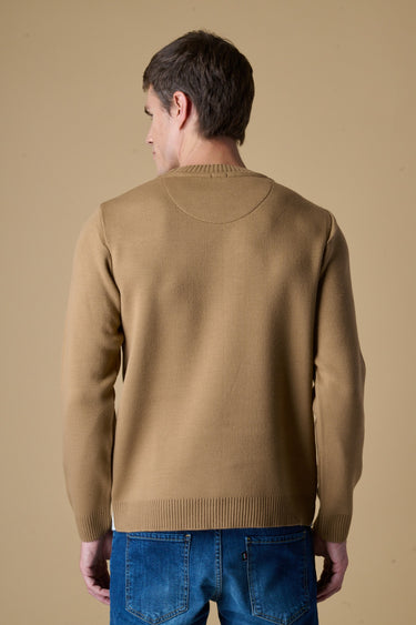 Maglione Girocollo con intarsio Jaquard Chamonix Cammello
