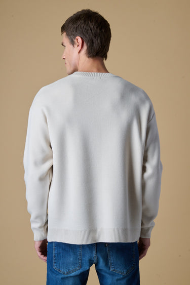 Maglione Girocollo Oversize con intarsio Jaquard Japan Vulcano