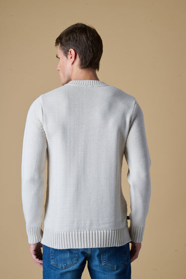 Maglione Girocollo Burro Multi Patch ricamate in tessuto V2