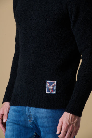 Maglione Girocollo filato Extra-soft Nero