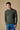 Maglione Girocollo Verde Militare misto Alpaca con Ricami a X