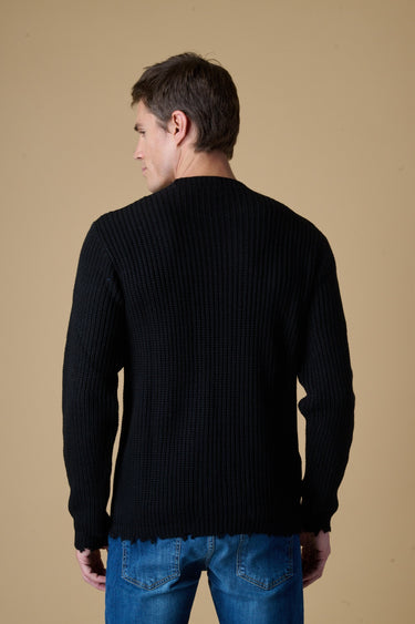 Maglione Costa Inglese con strappi Nero