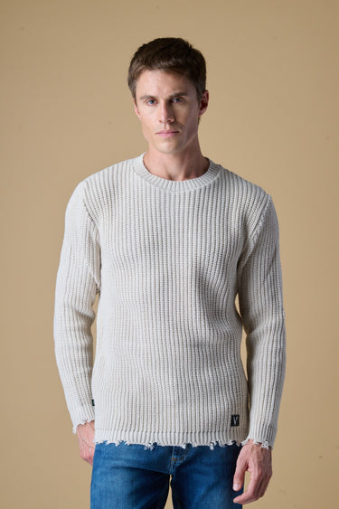 Maglione Costa Inglese con strappi Burro
