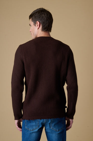 Maglione Costa Inglese con strappi Moro