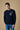Maglione Girocollo Occhio di Pernice Blu con taschino ricamato in tessuto V2