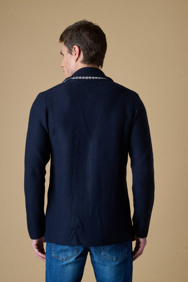 Giacca Monopetto Links Blu con pochette e interno collo in tessuto V2