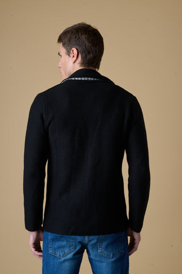 Giacca Monopetto Links Nera con pochette e interno collo in tessuto V2