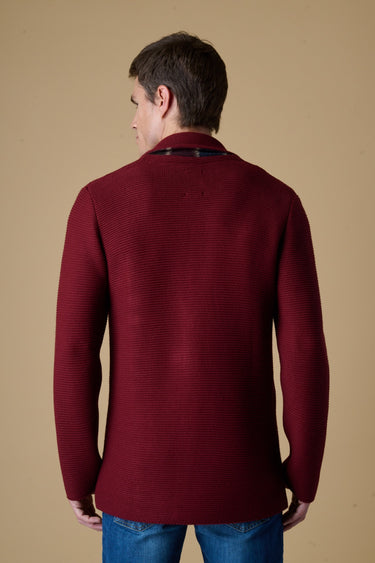 Giacca Monopetto Links Bordeaux con pochette e interno collo in tessuto V2