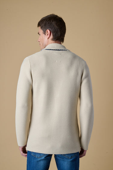 Giacca Monopetto Links Burro con pochette e interno collo in tessuto V2