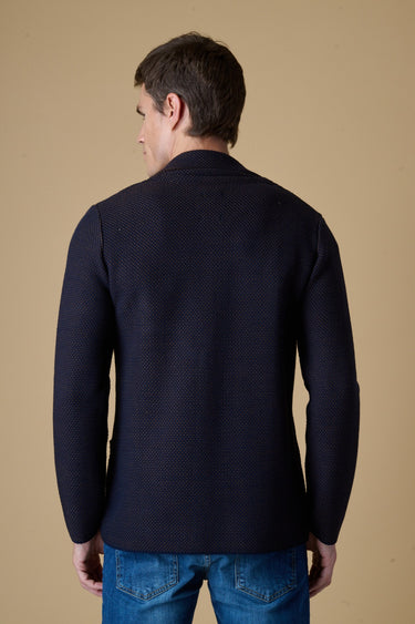 Giacca Monopetto Bicolor Blu Moro con pochette in tessuto V2