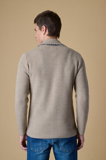 Giacca Monopetto Occhio di Pernice Premium Tortora con taschino Jeans, Pochette e interno collo in tessuto V2