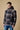 Brown checked boiled-wool short parka with V2 fabric lining