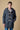 Black mélange seed-stitch duffle coat with V2 fabric lining