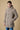 Sand mélange seed-stitch hooded long parka with V2 fabric lining