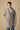 Sand mélange seed-stitch single-breasted coat with V2 fabric lining and pocket square