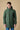 Multicolor green bonded hooded seed-stitch long parka