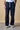Pantalone Regular in Felpa Blu con ricamo frontale e patch ricamata sul retro