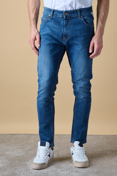NEW YORK - Jeans Slim Fit - Blu con Tasca in tessuto V2