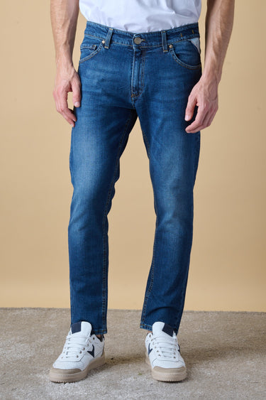 NEW YORK - Jeans Slim Fit - Blu con Tasca in tessuto V2