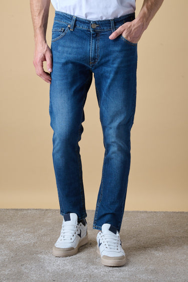 NEW YORK - Jeans Slim Fit - Blu con Tasca in tessuto V2