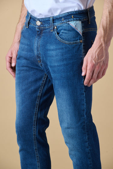 NEW YORK - Jeans Slim Fit - Blu con Tasca in tessuto V2