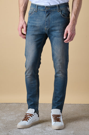 NEW YORK - Jeans Slim Fit - Vintage Blu con Tasca in tessuto V2