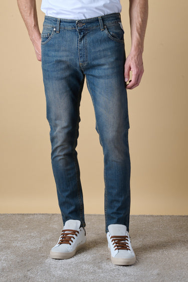 NEW YORK - Jeans Slim Fit - Vintage Blu con Tasca in tessuto V2