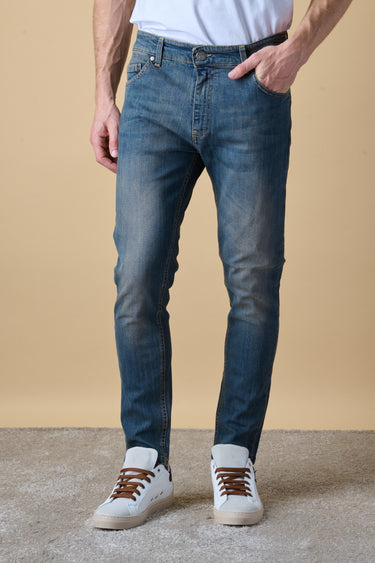 NEW YORK - Jeans Slim Fit - Vintage Blu con Tasca in tessuto V2