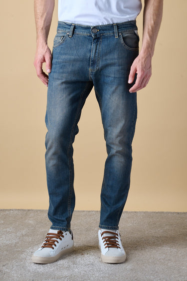 NEW YORK - Jeans Slim Fit - Vintage Blu con Tasca in tessuto V2