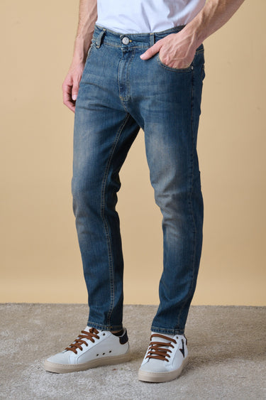 NEW YORK - Jeans Slim Fit - Vintage Blu con Tasca in tessuto V2