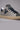 OLYMPIC - Low-top sneakers in grey hammered leather with houndstooth fabric tongue
