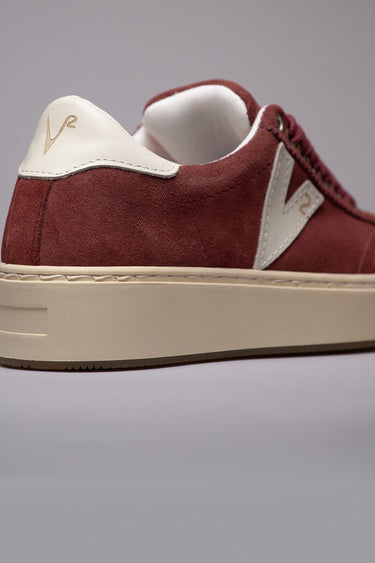SUÈDE - Sneakers in pelle scamosciata Bordeaux con inserti e retro Bianco