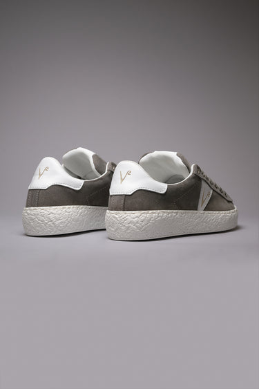 OLLIE - Sneakers in pelle scamosciata Grigia con inserti Bianchi