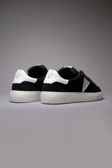 OLLIE - Sneakers in pelle scamosciata Nera con inserti Bianchi