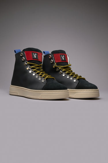 TEDDY - Black Rubberized Leather Ankle Boot