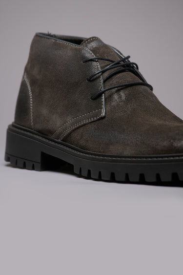 OLIVER - Scarpa Polacchina Scamosciata Antracite