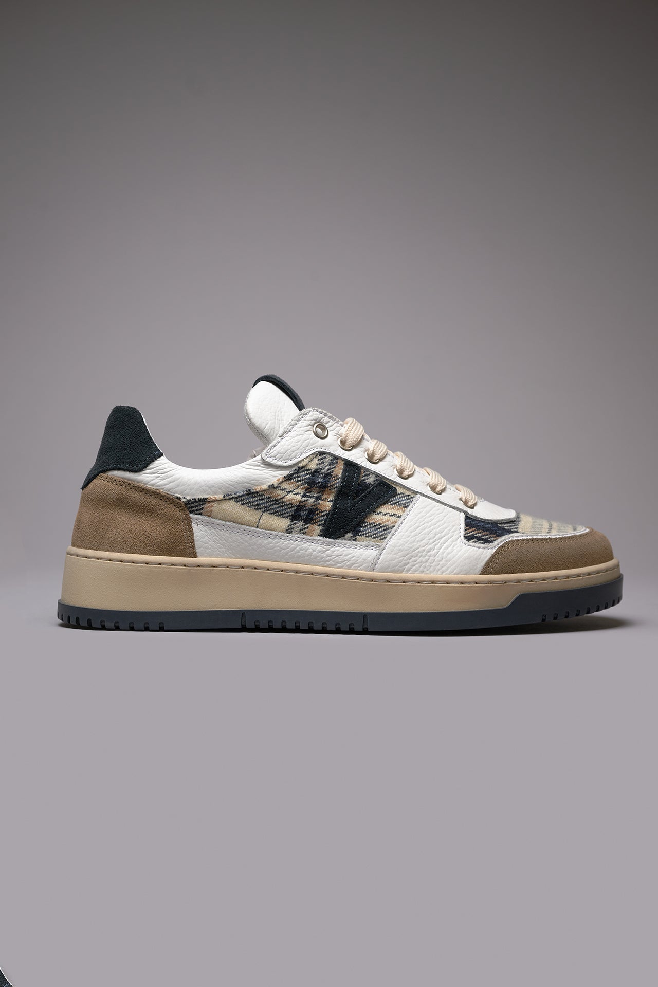 COLLEGE - Sneakers Bicolor Blu e Sabbia con inserti in tessuto V2