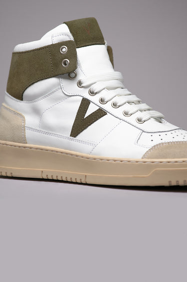 COLLEGE HIGH - High Sneakers with back and insert in Military Green