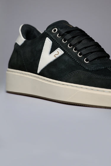 SUÈDE - Sneakers in pelle scamosciata Nera con inserti e retro Bianco