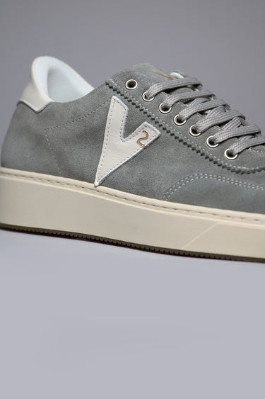 SUÈDE - Sneakers in pelle scamosciata Grigia con inserti e retro Bianco