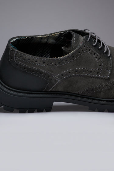 OXFORD - Scarpa derby Scamosciata Antracite