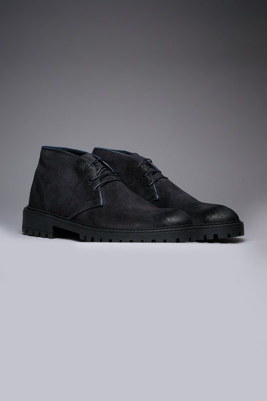 OLIVER - Scarpa Polacchina Scamosciata Blu