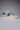 OLYMPIC - Low-top sneakers in grey hammered leather with blue back and insert