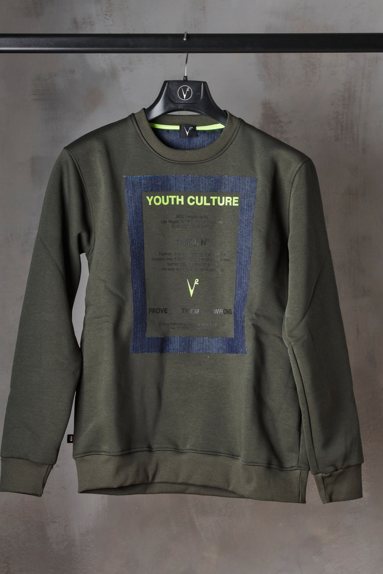 Youth Culture Military Green Hooded Sweatshirt